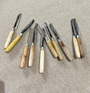 10 Pcs Pisau dapur bali ujung lancip / pisau plat baja / pisau bawang / grosir pisau