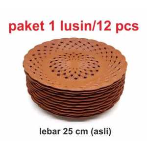[ BISA COD ] 1 Lusin Piring Rotan Plastik Isi 12 Pcs / BBUCIK RISMA