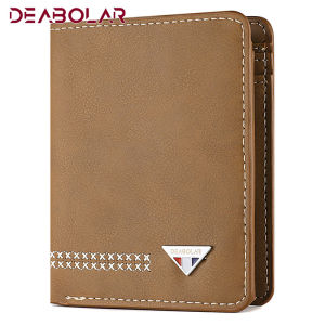 Deabolar Dompet Uang Lipat Vertikal Tegak Pria Wanita K3270 Muat Banyak Cash Bahan Kulit PU Sintetis Tebal Lembut