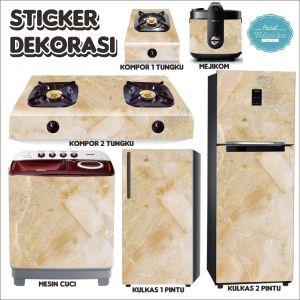 Pusat Wallsticker - Stiker Dekorasi Kompor Magiccom Mesin Cuci Kulkas  Full Sett - Katalog 7 Motif Marmer 2
