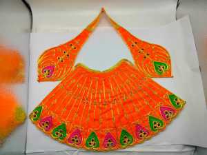 Traditional Lakshmi Durga Devi MATA Dress poshak vastra Cloth lehanga Chunari Puja Item for Idol Statues(Height - 7 inch | Width - 14.5 inch | Pack of 1 pc)