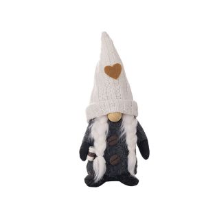 SI958 Cute Coffee Gnomes Plush Doll With Knitted Hat Soft Plush Elf Dwarf Plush Figurine Cartoon American Style Christmas Faceless Doll Home Decoration