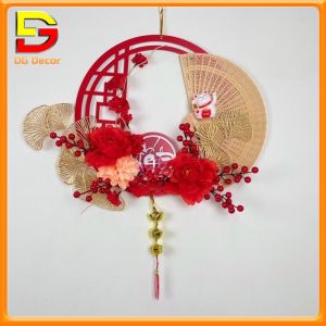 Vòng Hoa Đào Đông Đón Tết Vòng Hoa Kết Sẵn Nhiều Mẫu Trang Trí Treo Tường Nhà Cửa DC-449