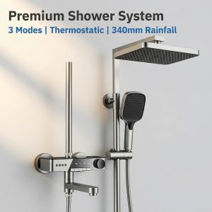 TSONG#035A 3D Stereo Shower Large Set Shower Equipment Showerhead Imported German Technology Precise Temperature Control Bluetooth Music System Air Injection Technology Multifunctional Experience Powerful Water OutputLimited Edition Premium Model