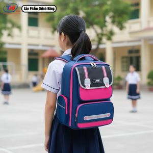 Balo Chống Gù Cho Bé Gái TNBags Smart Pink TN.B.3112 Cao Cấp Chống Nước Nhiều Ngăn Tiện Dụng Màu Hồng Dễ Thương Ngăn Mở 180 Độ!