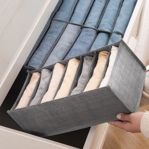 Hộp đựng quần áo 9 ngăn xếp gọn tiện dụng hộp vải đựng đồ chia 9 ngăn hộp vải canvas chữ nhật size L loại lớn đựng đồ lót quần áo khăn hộp chứa đồ