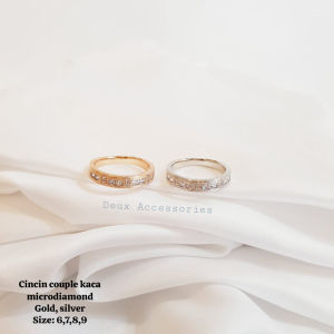 Deux - Cincin Couple Kaca Microdiamond