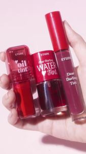ETUDE Dear Darling Water Tint Cherry Ade Lip and Cheek Stain Watercolor Blush Tint for Sun-Kissed Flush Smudge Proof Korean Lip Tint Lightweight K-Beauty Makeup 9g