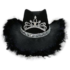 Vintage Homburg Cowboy Hats Christmas Hat Western Porkpie Hat Rodeos Sequined Hat for Dinner Outdoor Casual Wear