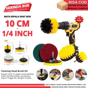 SIKAT BOR LISTRIK Electric drill isi 6 drill brush dengan stick 150 mm sikat bor kamar mandi sikat wc sikat bor listrik