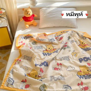 พร้อมส่ง ผ้าห่มลายการ์ตูนดิสนีย์ ลายลิขสิทธิ์แท้หมีพูห์ มิกกี้เมาส์ ห่มกันไรฝุ่น เนื้อนุ่ม