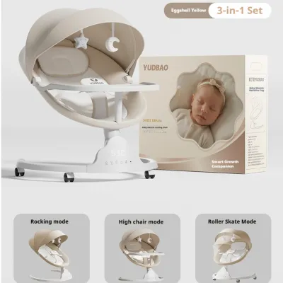 PlayPark Rocking Chair for Baby Electric Baby Rocking Chair with Music Bluetooth Remote for Newborn 0-2Years