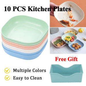 11 PCS Plate Set Small Plastic Plate Fruit/Dessert/Snack Plate Trash Dish Kitchen Small Dish