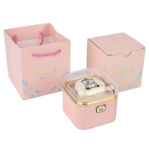 NO4 PANDA Cartoon Bear Flip Ring Box Romantic Cute Rotating Jewelry Box Jewelry Display Automatic Surprise Mechanism Box Valentines Day Gift