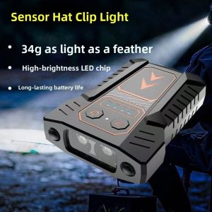 DFYER56 Head Mounted Hat Clip Light Ultra Light Wave Sensing Sensing Headlight Portable Waterproof Hat Brim Light Outdoor
