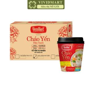 [THÙNG 24 LY] - YENVIET - Cháo yến đậu xanh ly YenViet 2 vị: Thịt bằm rau củ Gà hầm hạt sen Cháo ly Yến Việt ăn liền (50g/ly)