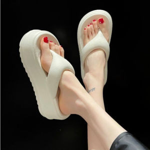MYJUMP  7cm Thick Sole Flip Flops for Women Soft Sole Chunky Sandals Platform Non Slip Beach Sandals Outdoor Slipper (Add +1 Size)#FT408