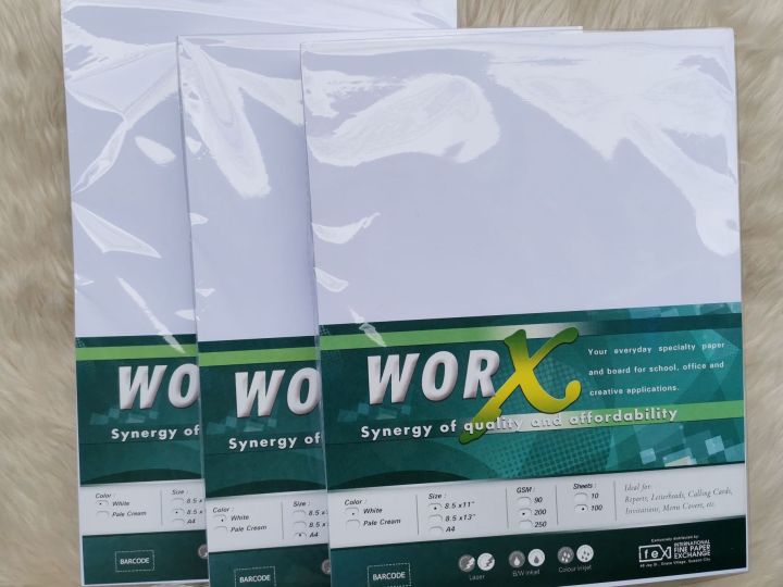 Worx Specialty Paper 200gsm 90gsm White Pale Cream 100 sheets