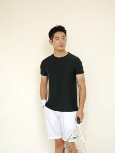 Ice Silk Quick-Dry Round Neck T-Shirt Custom Logo Advertising Shirt Breathable Workwear Team Building Short Sleeve Mens Sports Running T-Shirt Summer ON