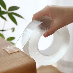 1M/3M/5M Transparent Self Adhesive Tapes Reusable Nano Traceless Washable Waterproof Double Sided Tape