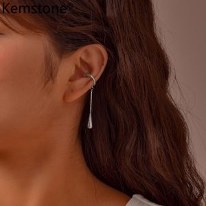 Kemstone Stainless Steel Clip-On Teardrop Earrings for Women No Piercing Gold & Silver Color