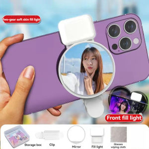 MobilePhone Fill In Light Rear Camera Self Shooting Mirror HD Reference Mirror With Clip Storage Pigfly