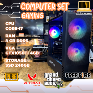 คอมพิวเตอร์ประกอบ Core-i7 / Ram 8GB / SSD 240GB / GTX1050Ti 4GB ทำงาน เล่นเกม PUBG/FreeFire/GTAV/Valorant - ComSciComZone