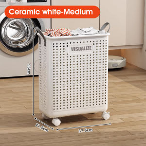 【sg】HXR Foldable Laundry Basket With Wheels Waterproof Large Capacity Dirty Clothes/Toy Organizer/Snack