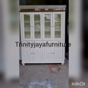 Lemari Buku Pajangan Ivory Kayu Blokteak Duco / Trinityjayafurniture