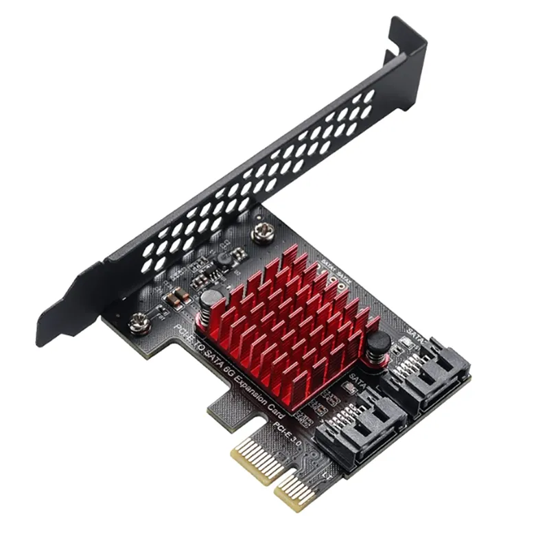 (RZDW) PCIe to Ports SATA III Gbps SSD Adapter PCI-E PCI Express  X1 Controller Board Expansion Card Support X4 X6