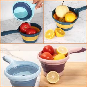Foldable Parental handle Collapsible WATER SCOOP DIPPER Water Ladle Multi-purpose Folding Durable Material