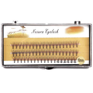 Nesura False Eyelashes 60pcs Individual 0.1mm C Curly Natural Grafting Tools for Eyelash Extension 9101112mm Eyelash Extension Human Hair