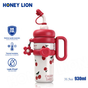 31oz Premium 316 Stainless Steel Flask - 24H Ice Retention Insulated Water Bottle - Leak-Proof Safety Lock Tumbler with Ergonomic Grip for Daily Commute- HoneyLion