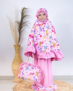 Mukena Anak Perempuan Karakter & Motif Kuda Pony Usia 2-12 Tahun
