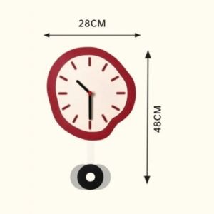 FFBH Modern Pendulum Wall Clock Silent Irregular Melting Shape Living Room Non Ticking Wall Clocks Artistic Background Decoration P9M4Y