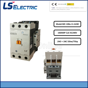 LS CONTACTOR 55KW/75HP ~ 100A ~ 1NO+1NC ~ 110VAC240VAC415VAC (MC-100a)