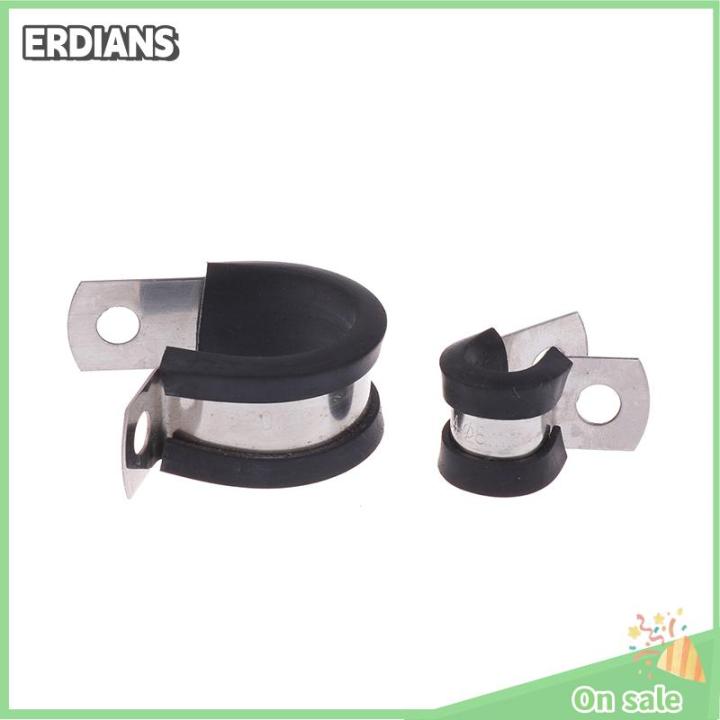 ERDIANS 5Pcs 6MM-20MM Stainless Steel Rubber Lined P Clips R-type Pipe ...