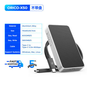 ORICO 80Gbps Compatibale with Thunderbolt 5 External SSD Intel Advanced Chipset 10x Enhanced Cooling Efficiency Transfer 6GB in 1 Second
