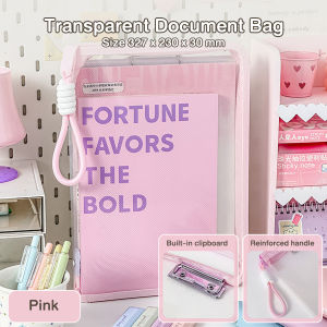 A4 Subject Classification Large Capacity Transparent Zipper File Bag Waterproof for Student Book Storage 文件袋