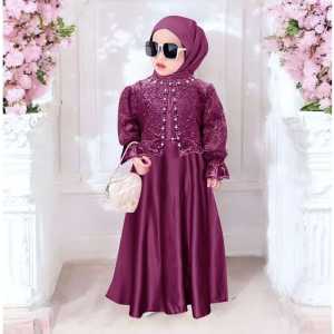 Nagita Kids / 1-13 Tahun  /XS- S-M-L-XL-XXL / Gamis Anak Perempuan / Pakaian Muslim Anak Perempuan / Gaun Pesta