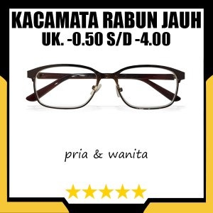 Kacamata Minus (-) Rabun Jauh Ukuran lensa -0.50 s/d -4.00 Pria dan Wanita