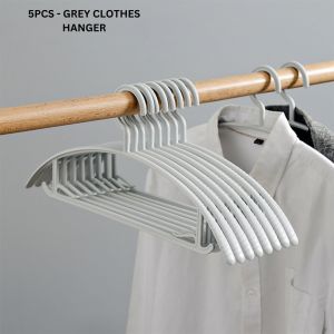 LOCAUPIN 5PCS Multi-Purpose Non-Slip Clothes Hanger Set with Adjustable Clips and Strong Clamps for Pants Socks and Coats