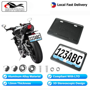 Motorcycle License Plate Frame Universal LTO Plate Size Carbon Cover Holder protector