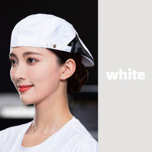 Fashion Chef Hairnet Breathable Cook Beret Cap 3-Button Adjustable Restaurant Bake Waiter Cap
