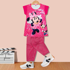 Kids Terno For tshirt+pants Girls Set Babae Cartoon Clothing Child Tops UGA060