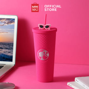 Miniso X Barbie Series Tumbler Botol Minum Durian Straw Cup Gelas Tempat Minum Gelas Minum Berhias Jerami Barbie Mode Cangkir Meja 700 ML