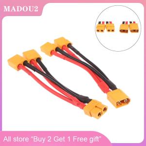 [COD] SHPYHT TOY Male Female Cable Dual Extension Y Splitter 3-Way 14AWG Silicone Wire XT60 Parallel Battery Connector For RC Motor