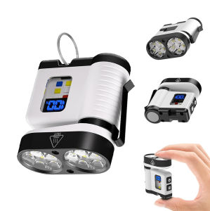 LED Work Light Handheld Flashlight Torch Pocket Lamp Rechargeable Magnetic COB Bright Hands Free Emergency Car Repair Hiking Camping Digital Display Red Blue Warning Gear USB