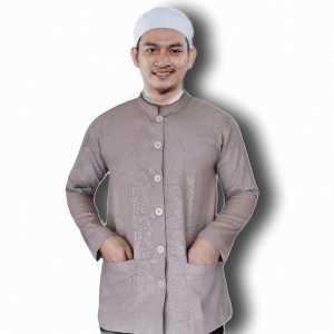 ANNUR BAJU KOKO PRIA PUTIH HAIBAH EMBOS SULTAN LENGAN PANJANG HABAIB