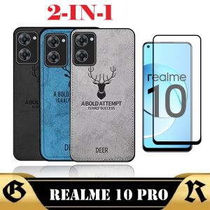 CASE REALME 10 PRO Casing DEER Motif Canvas Bonus Tempered Glass Layar